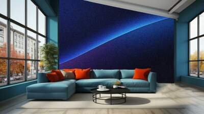 blue abstract gradient background grain texture effect dark vibrant color flow wave copy space Wall mural