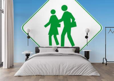 School crossing sign Wall mural