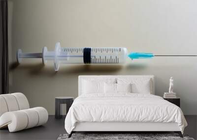 Syringe, isolated. Wall mural