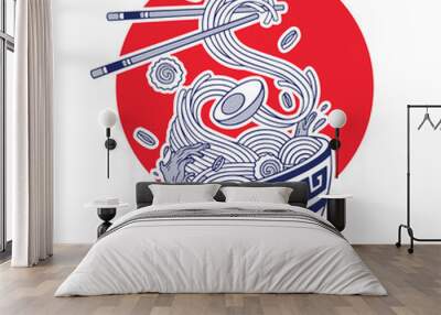 Japanese Ramen vector illustration Wall mural