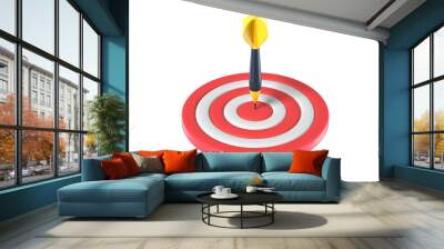 Arrow hit the center of target. Business target achievement concept. 3d render illustration Wall mural