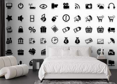 100 Web Icons Wall mural