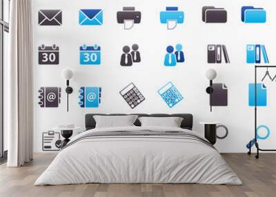 office Blue & Black Wall mural