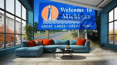 welcome to michigan sign Wall mural