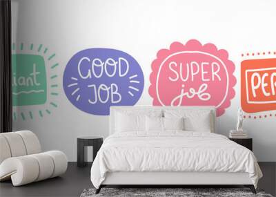 Job and great job stickers vector illustration Wall mural