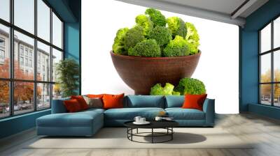 Fresh broccoli in a ceramic bowl. Wall mural