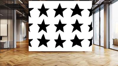 Set hand drawn black star isolated. Vector illustration. Wall mural