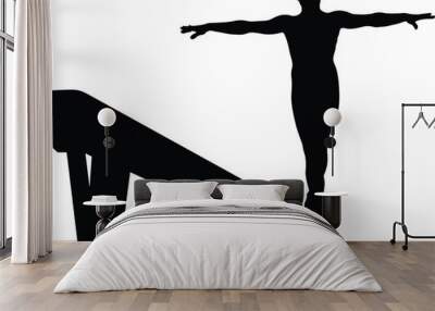 balance beam girl gymnast in artistic gymnastics Wall mural