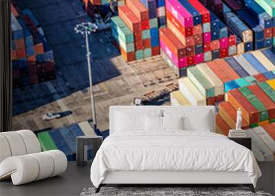 Los Angeles freight containers ready for shipping California Wall mural