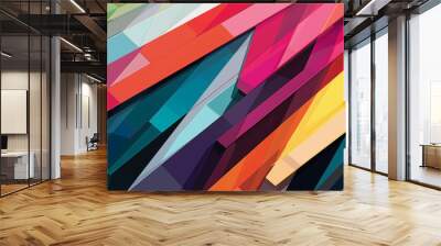 Diagonal colorful sections ultrawide background image Wall mural