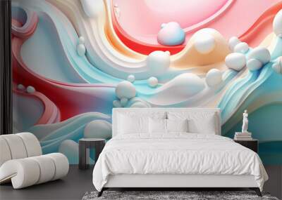 foamy paste with bubbles in cgi 3d rendered style, a background image Wall mural