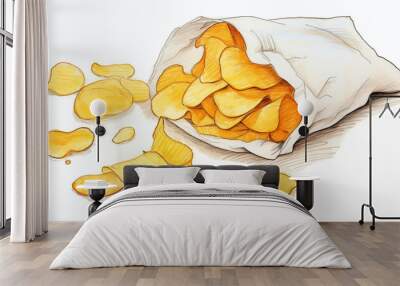 Generic bag of potato chips Wall mural