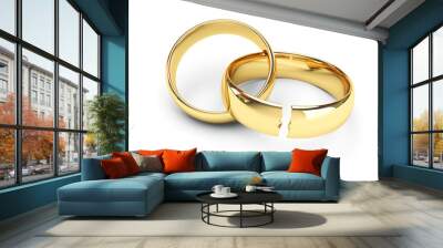 break gold wedding rings Wall mural