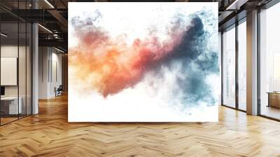 harmonious nebula cloud patterns swirling in an abstract cloud shape isolated on white background Wall mural