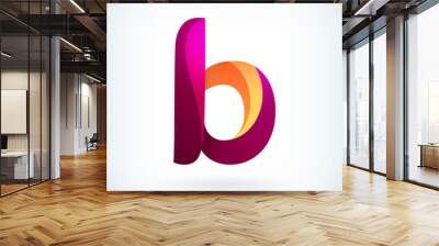 Modern twisted letter b Wall mural