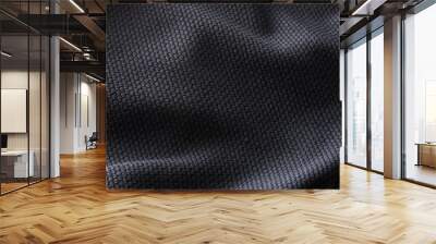 close-up polyester fabric texture of black athletic shirt Wall mural