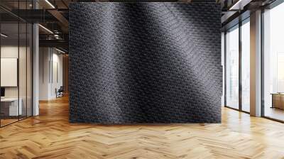 Close-up polyester fabric texture of black athletic shirt Wall mural