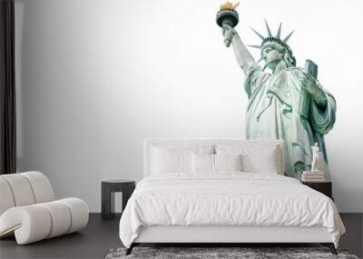 The Statue of Liberty, Landmarks of New York, isolated white background with copy space Wall mural