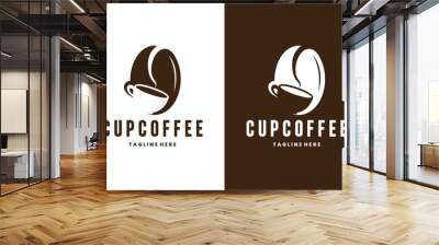 coffee logo with cup shape Wall mural