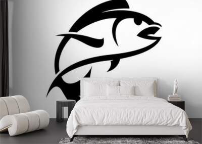 jumping fish logo vector template Wall mural