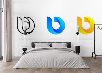 letter b digital media logo icon template Wall mural