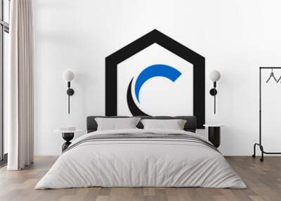 letter c home vector logo design Wall mural