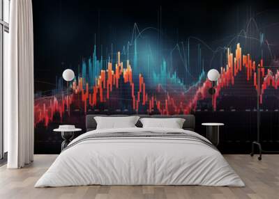 Abstract Stock Market Data Visualization Wall mural