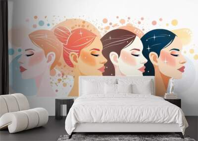 Benefits of Microdermabrasion for Various Skin Types - Spa Promotional Infographic, Design for Print Wall mural