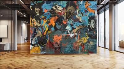 dynamic soccer mural art on urban wall Wall mural