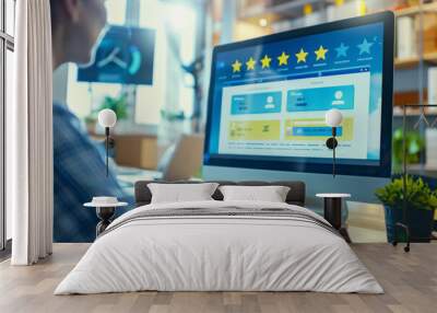 Online Reviews Ratings Interface Concept Wall mural