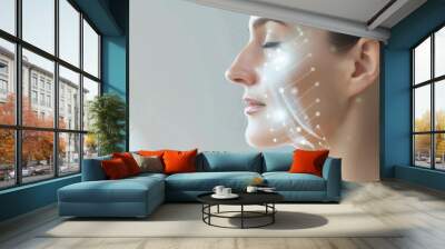 RF Lifting Benefits: Skin Rejuvenation and Collagen Boost for Youthful Skin Enhancement Wall mural