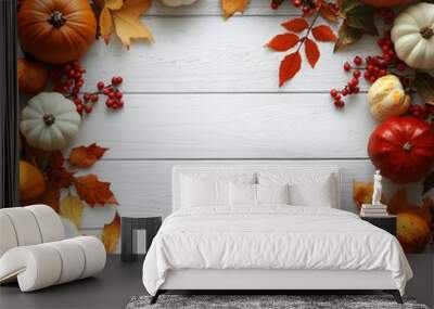 frame of festive thanksgiving background	
 Wall mural