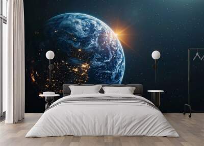 Planet earth sunrise seen from space Wall mural