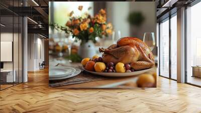 Thanksgiving turkey on table in restaurant Wall mural