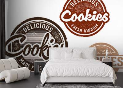 Fresh Cookies Bakery Dessert Stamp Wall mural