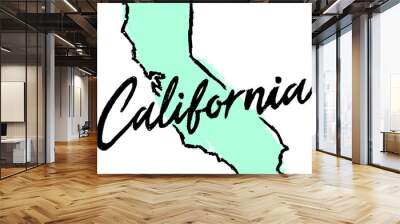 Hand Drawn California State Design Wall mural