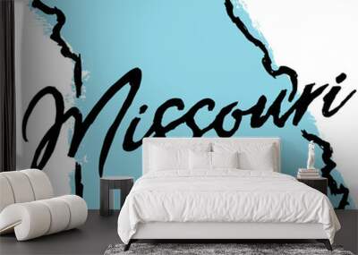 Hand Drawn Missouri State Design Wall mural