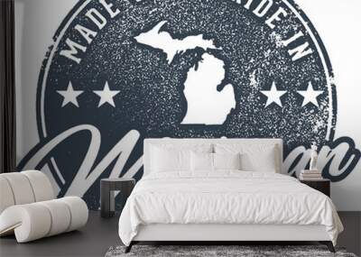 Made in Michigan State Packaging Label Wall mural