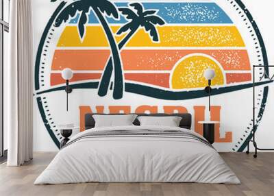 Negril Jamaica Vintage Travel Stamp Wall mural