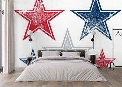 Vintage Distressed and Patriotic Vector Stars Wall mural