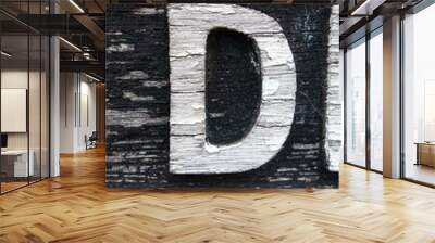 Written Wording in Distressed Typography Found Letter D Wall mural