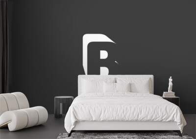 Illustration vector graphic of negative space letter B Wall mural