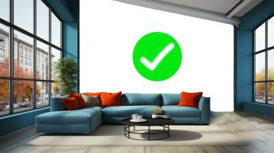  Check mark icon and tick mark icon isolated. Wall mural