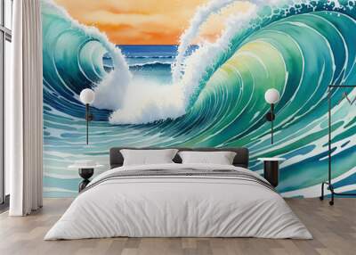 A lively and calming summer theme with positive and rejuvenating vibes. Perfect for backgrounds or wallpapers. Wall mural