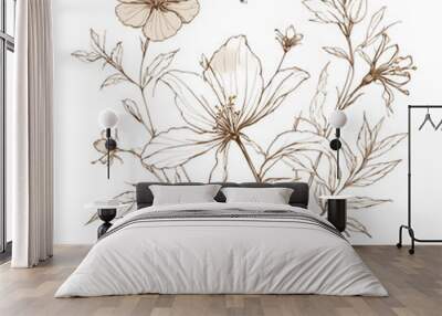 A Minimalist Floral Collection Wall mural