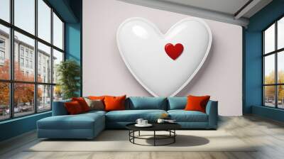 heart icon on a white background for design projects and illustrations Wall mural