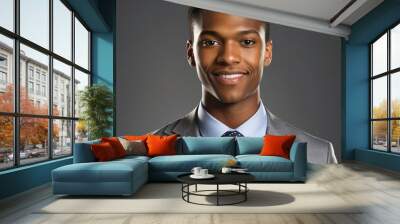 Portrait of a creative young businessman in casual attire, with a positive and confident expression, ready to lead and succeed in the corporate world Wall mural