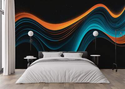 Retro Rainbow Dance Party Poster Design Wall mural