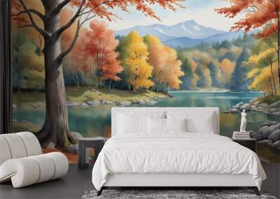 serene watercolor Wall mural