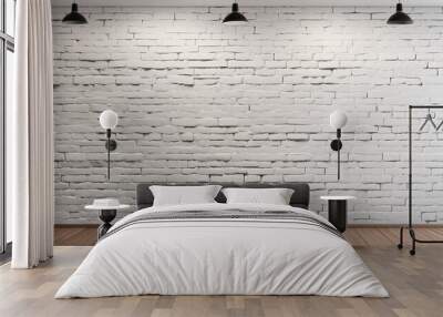 Wide white brick wall texture for home or office design backdrop Wall mural